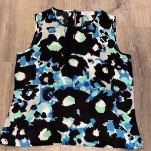 Kasper Women's Sleeveless Top - Black and Blue Floral